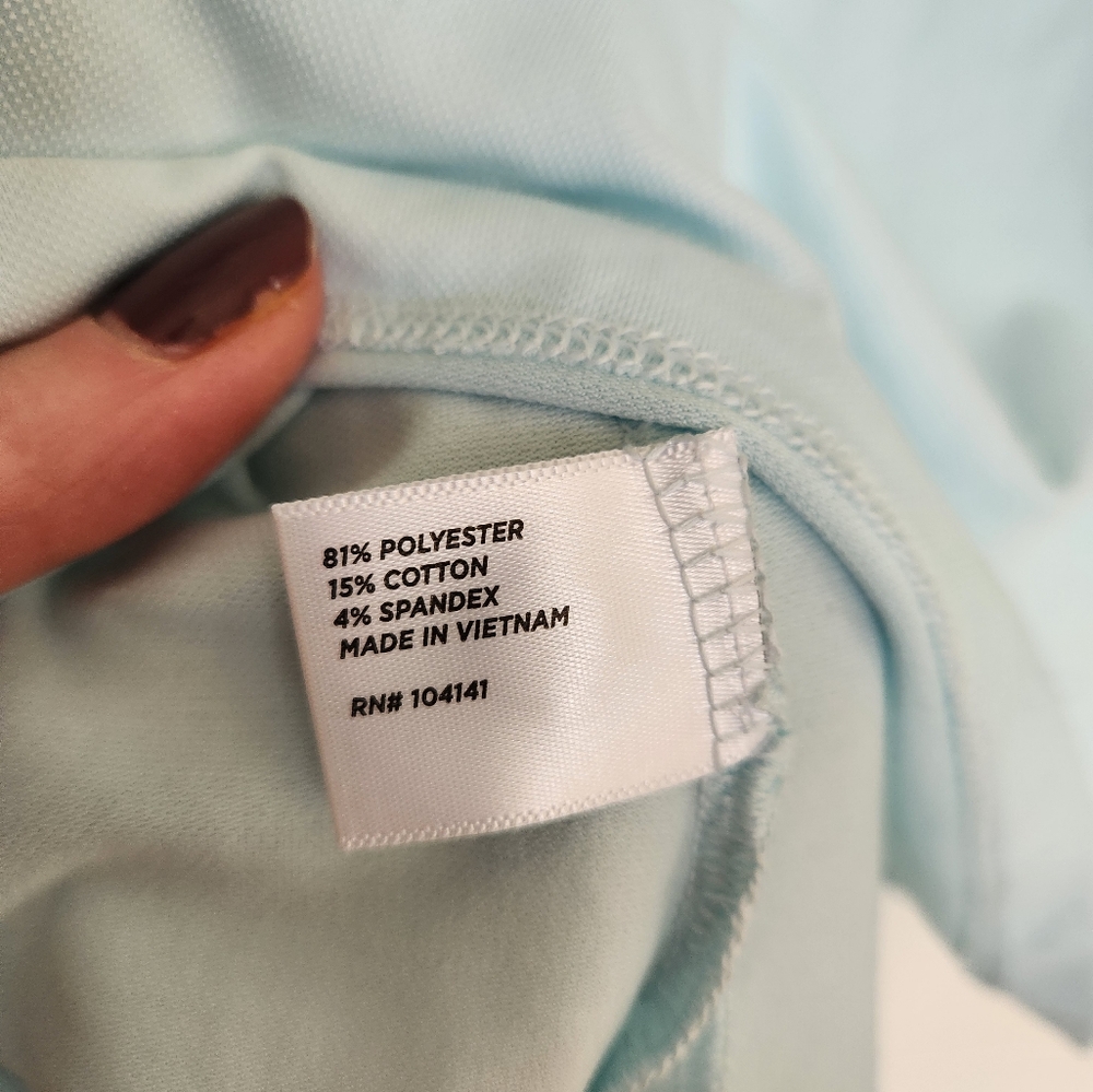 Walter Hagen Women's Clubhouse Flutter Sleeve Golf Shirt, size M, Light Blue NWT - Picture 9 of 10